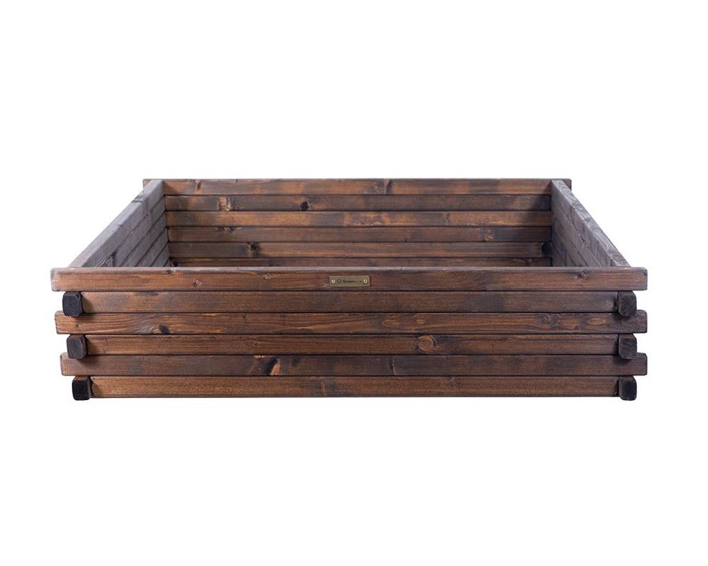 Greenspot Timber Hochbeet aus Holz - 100x100cm Palisanderbraun Dunkel