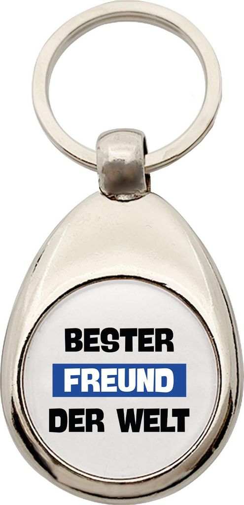 Huuraa Schlüsselanhänger Bester Freund der Welt Metall Schlüsselring Einkaufswagenchip Geschenkidee