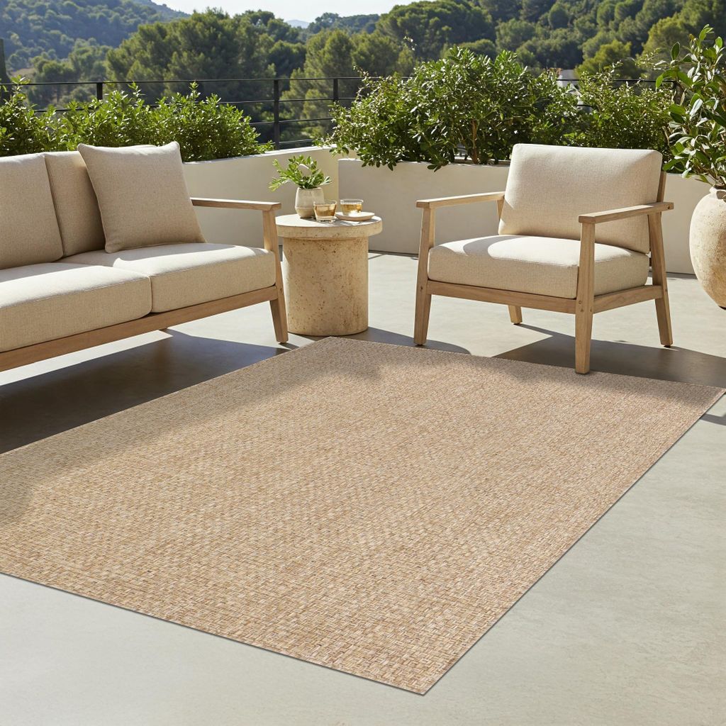 Tapiso Teppich Verano In-Out-Door Modern Beige Küche Balkon 60 x 200 cm