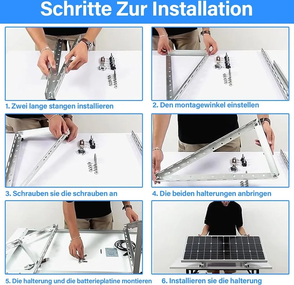 Staffe Solari 114cm per Tetto Piano e Balcone - Kit 8 Pezzi Robusti - 9