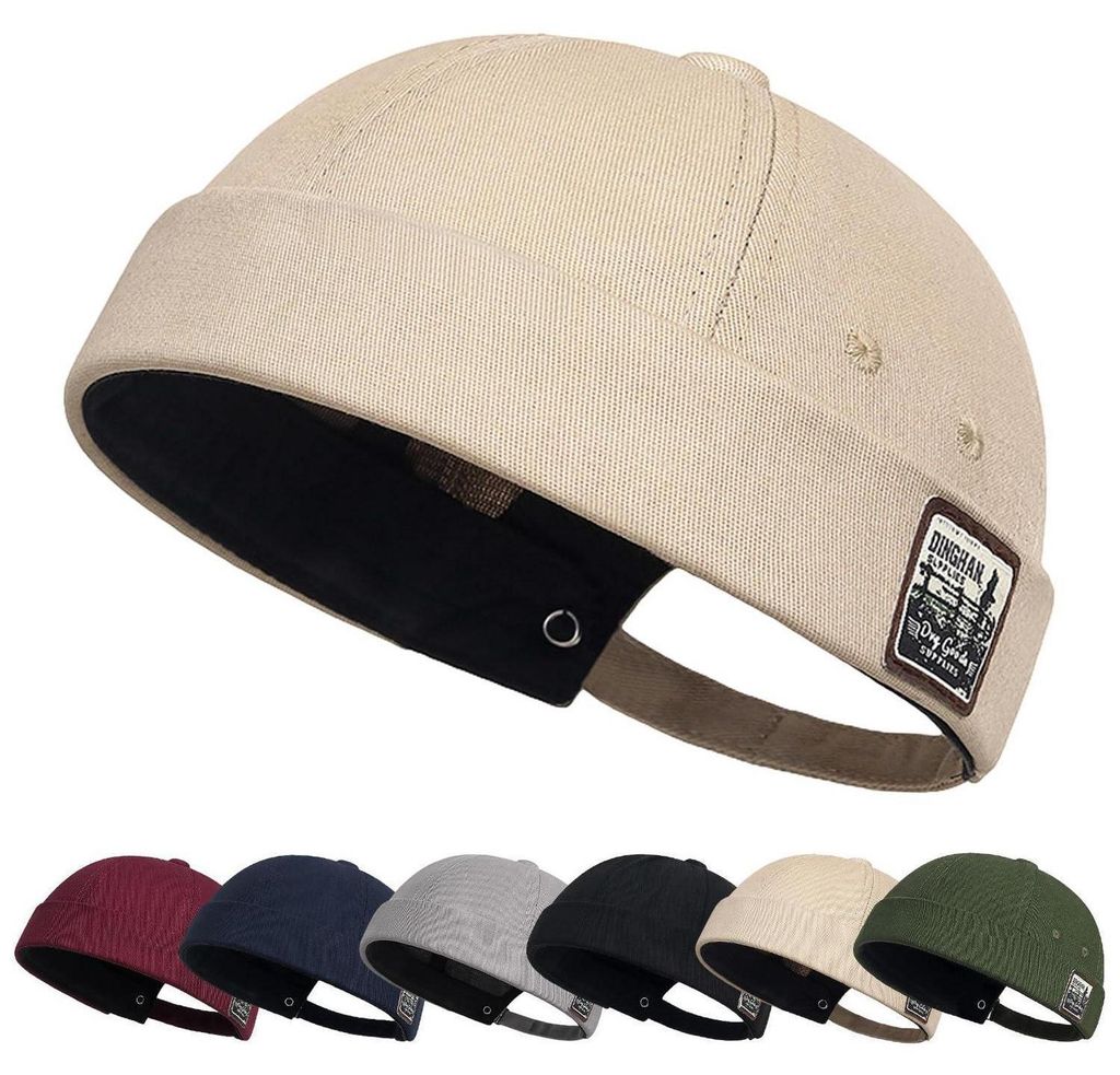 Docker Cap Herren Verstellbar Baumwolle Gerollter Bund Produktbild 