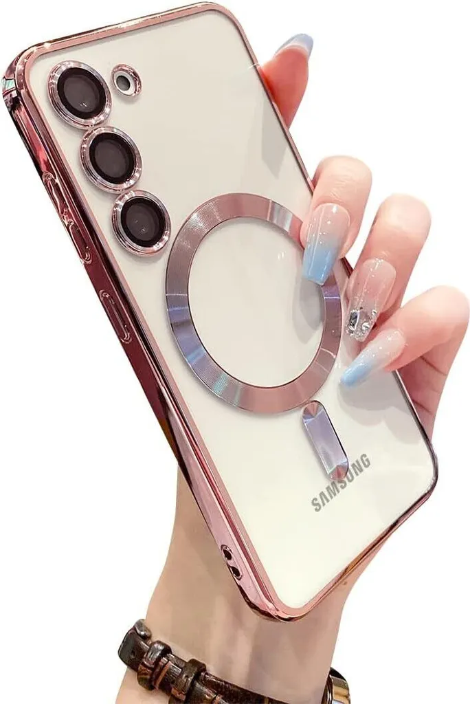 Custodia Rosa Trasparente per Samsung S23+ MagSafe Chic & Slim