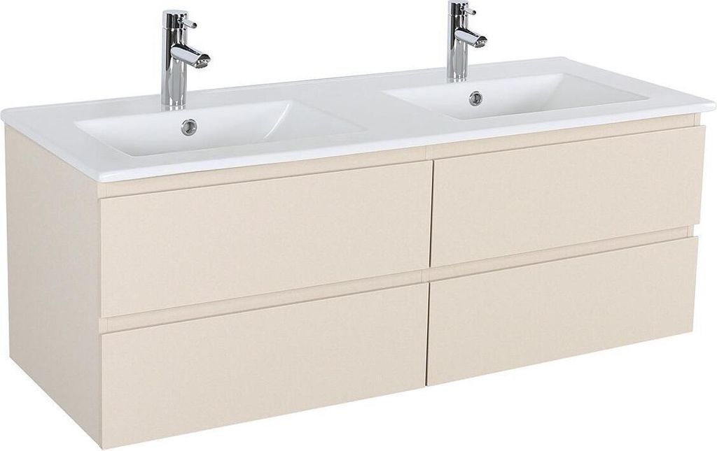 SORRENTO 120 cm Doppelwaschtisch mit Keramikarbeitsplatte Produktbild 