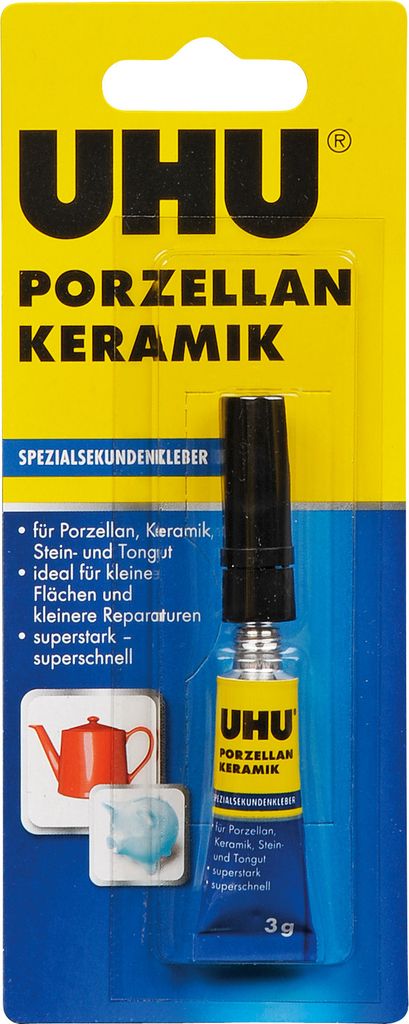 UHU Sekundenkleber Porzellan+Keramik Tube 3g Produktbild 