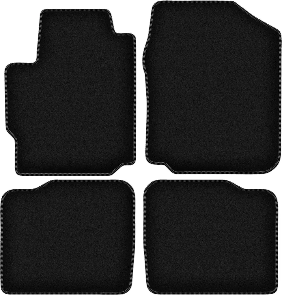 Tappetini in velluto per Daihatsu Materia (2007-2011, minivan) neri, set 4 pz, con fissaggi