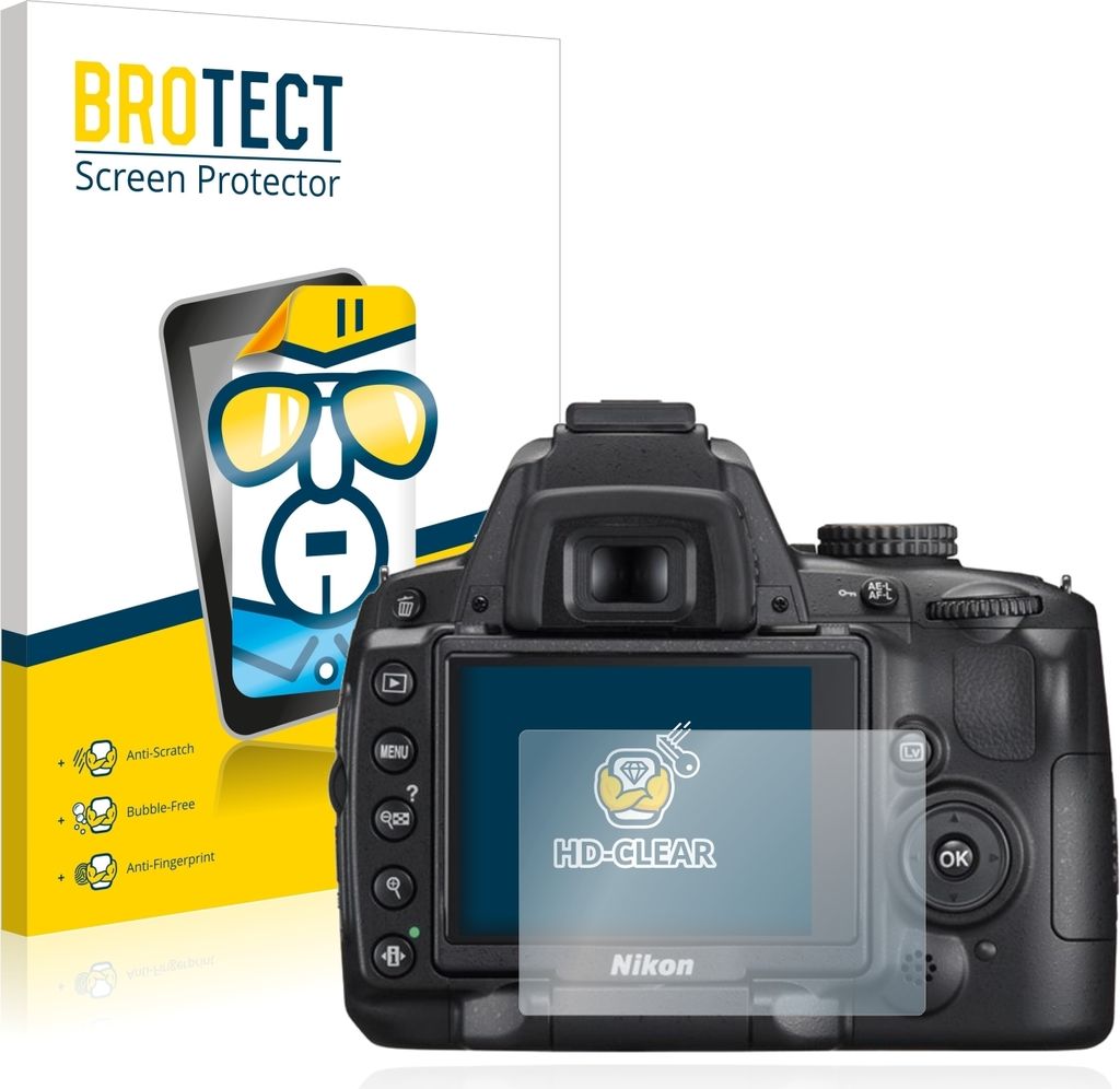 2x Für Nikon D5000 Schutzfolie BROTECT Displayschutz Display Schutz Folie Klar Transparent