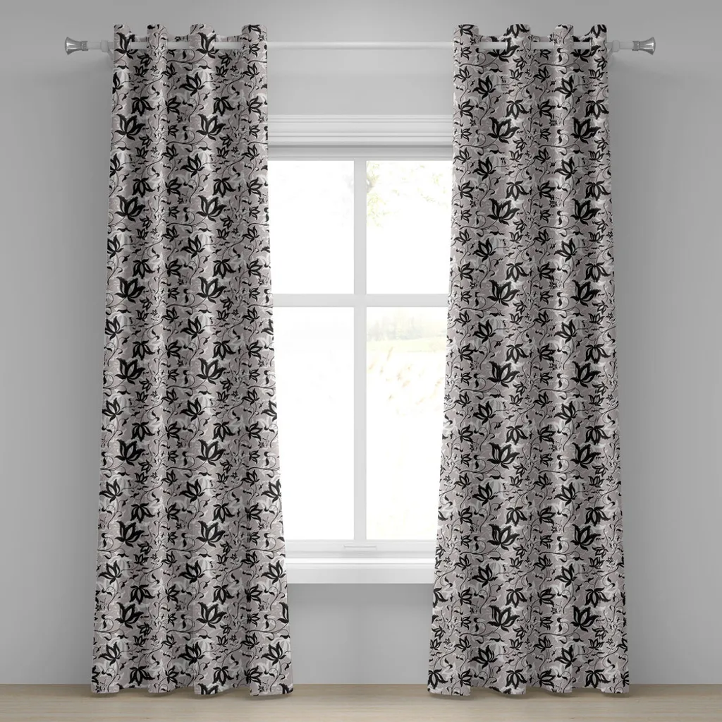 Paire de rideaux décoratifs roses et pétales 280 x 245 cm ABAKUHAUS