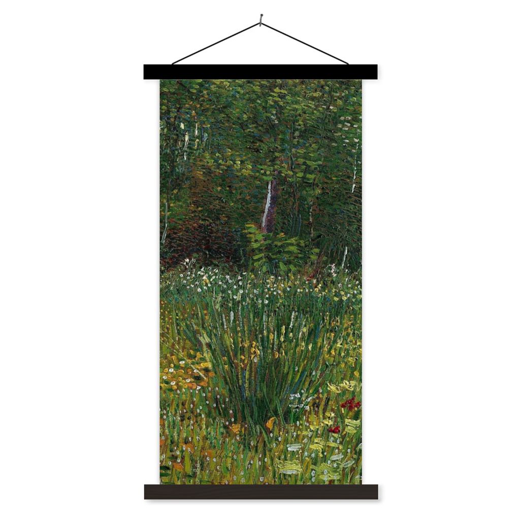 MuchoWow Textilposter Asnières - Vincent van Gogh 40x80 cm mit schwarzem Rahmen - Wandemalerei
