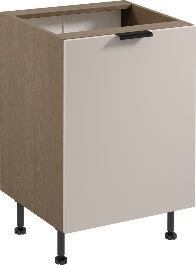 Küchenunterschrank 60 cm ohne Arbeitsplatte Küchenschrank, Sorento D60 Beige/Eiche