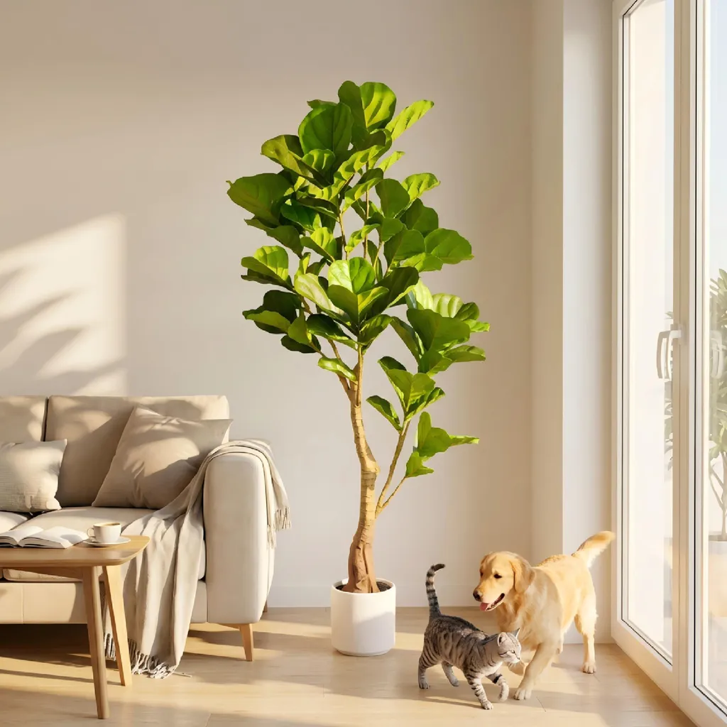 Ficus lyrata artificiel 150 cm - Feuillage soie haute densité non toxique