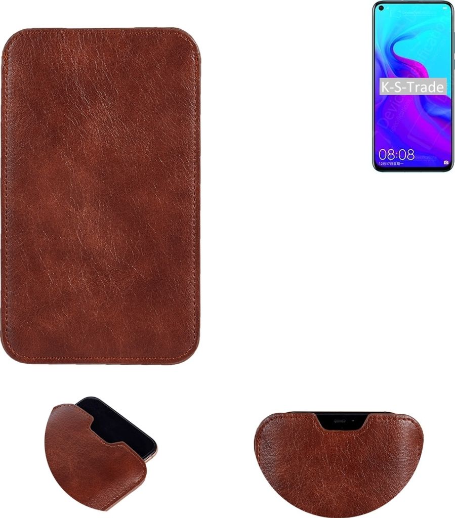 K-S-Trade Schutzhülle Handyhülle kompatibel mit Huawei nova 4 Standard version Handytasche Kunstleder Sleeve in braun