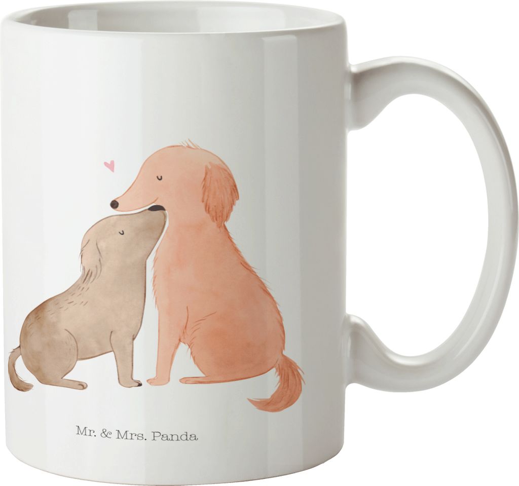 Mr. & Mrs. Panda Tasse Hunde Liebe - Weiß - Geschenk, Herz, Produktbild 