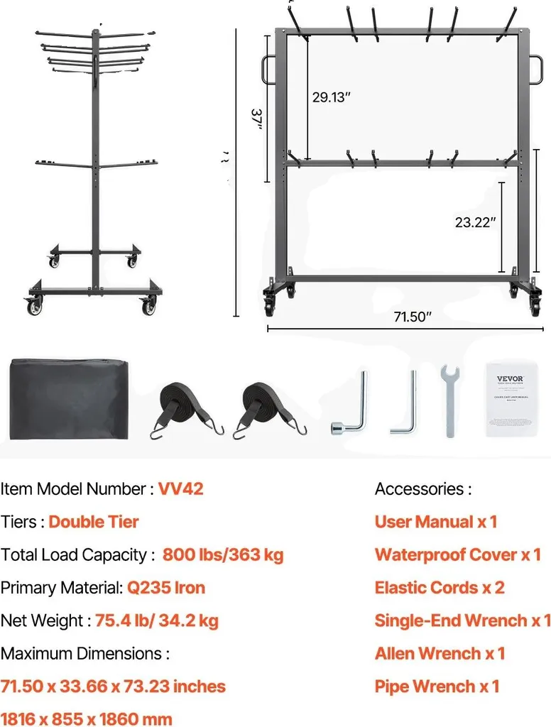Chariot porte-chaises robuste capacité 800 lbs avec roues pivotantes
