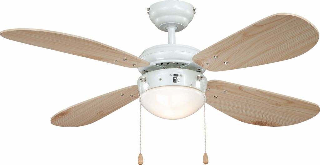 Deckenventilator Classic 105 cm Weiß / Kiefer mit Produktbild 