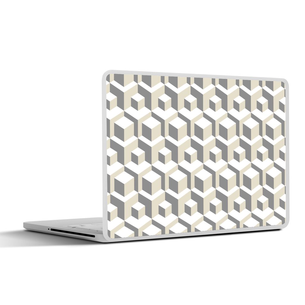 MuchoWow Laptop Aufkleber Sticker Cover Würfel - 3D - Muster 31x22.5 cm - Laptop-Deko