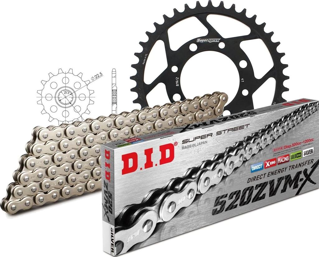 Kit Stahl passend für Suzuki GZ250 Marauder 99-06/TU250 X S... 15-41-110 DID520ZVM-X(S&S) Niet