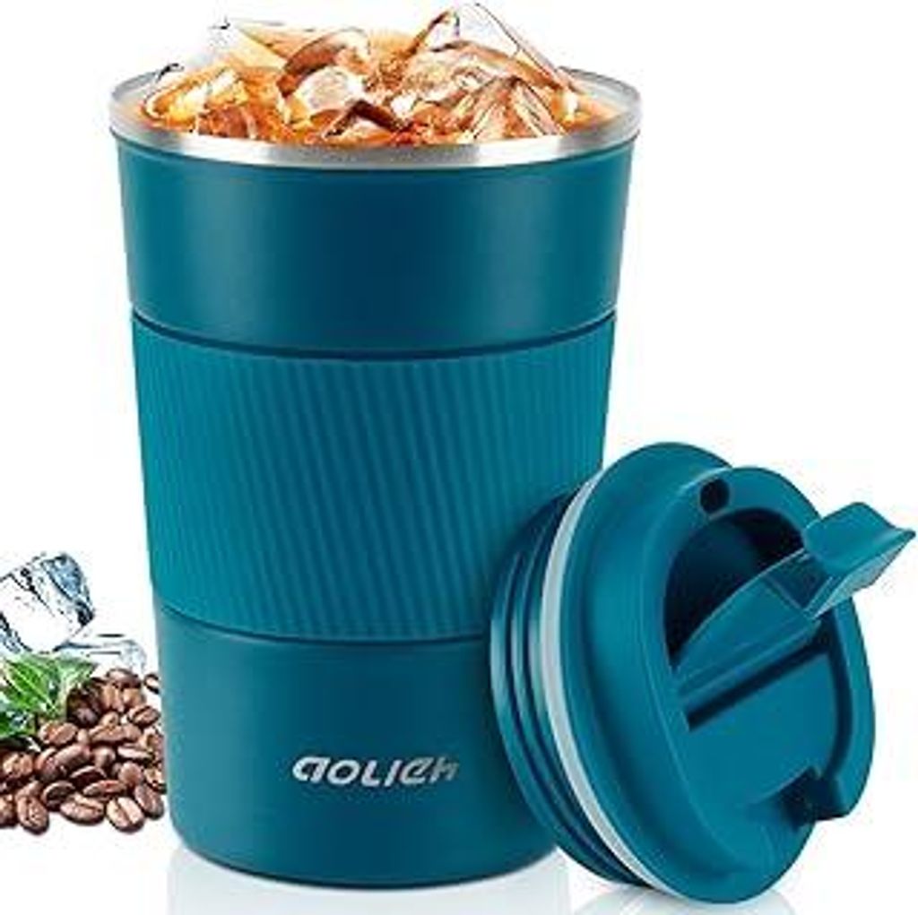 Thermobecher, Kaffeebecher mit Auslaufsicherem Deckel, Thermobecher- Isolierbecher, Edelstahl Travel Mug, Kaffeebecher to go für heißes und kalte...