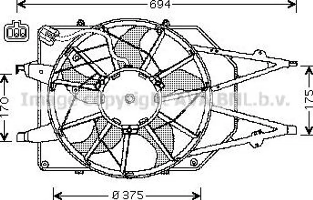 Ventilateur AVA FD7508 silencieux pour Focus OE 1061257 robuste