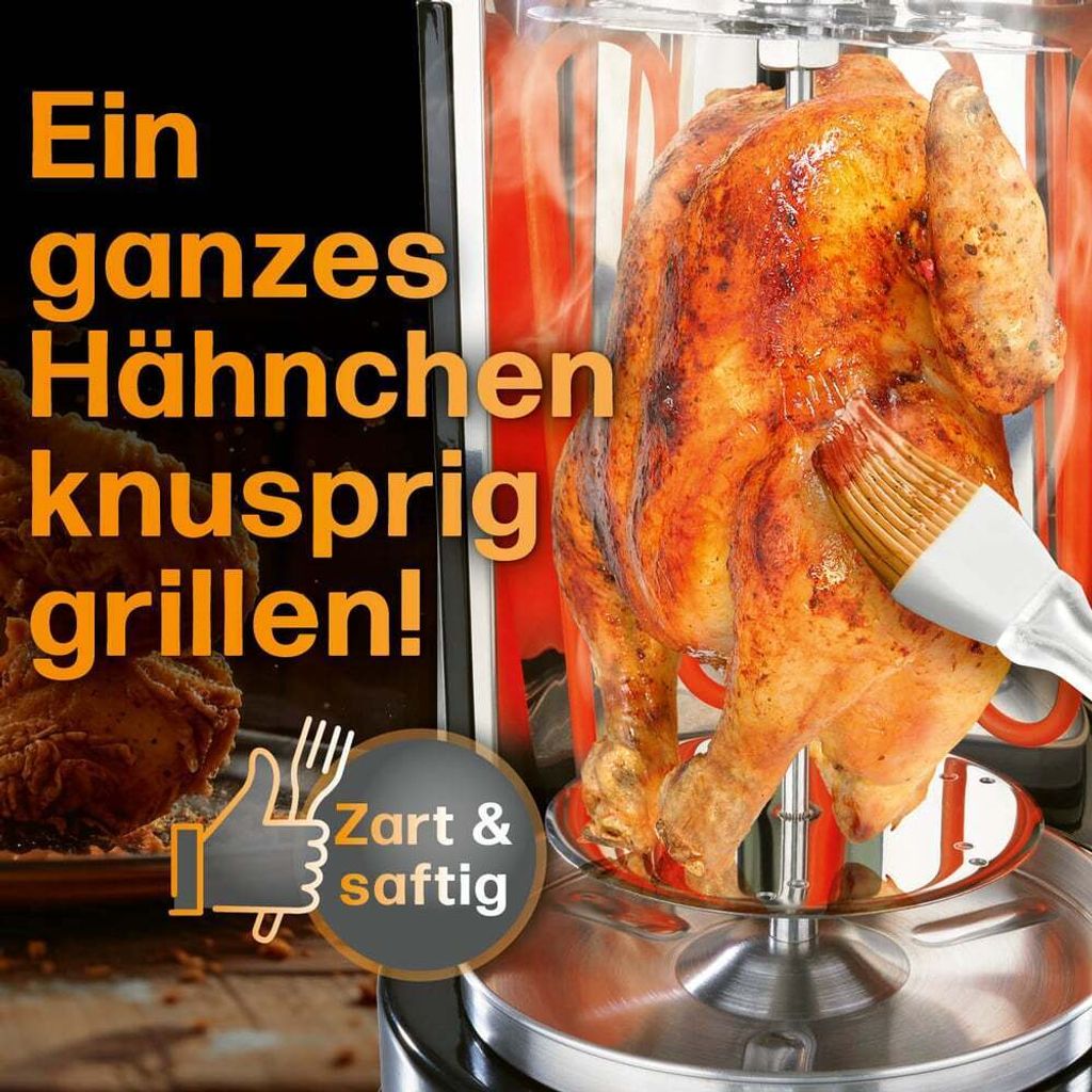 GOURMETmaxx Dönergrill Rotisserie 1400 Watt Hähnchengrill Produktbild 7