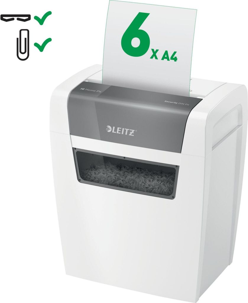 LEITZ IQ Home Aktenvernichter mit Partikelschnitt P-4, 4 x Produktbild 9