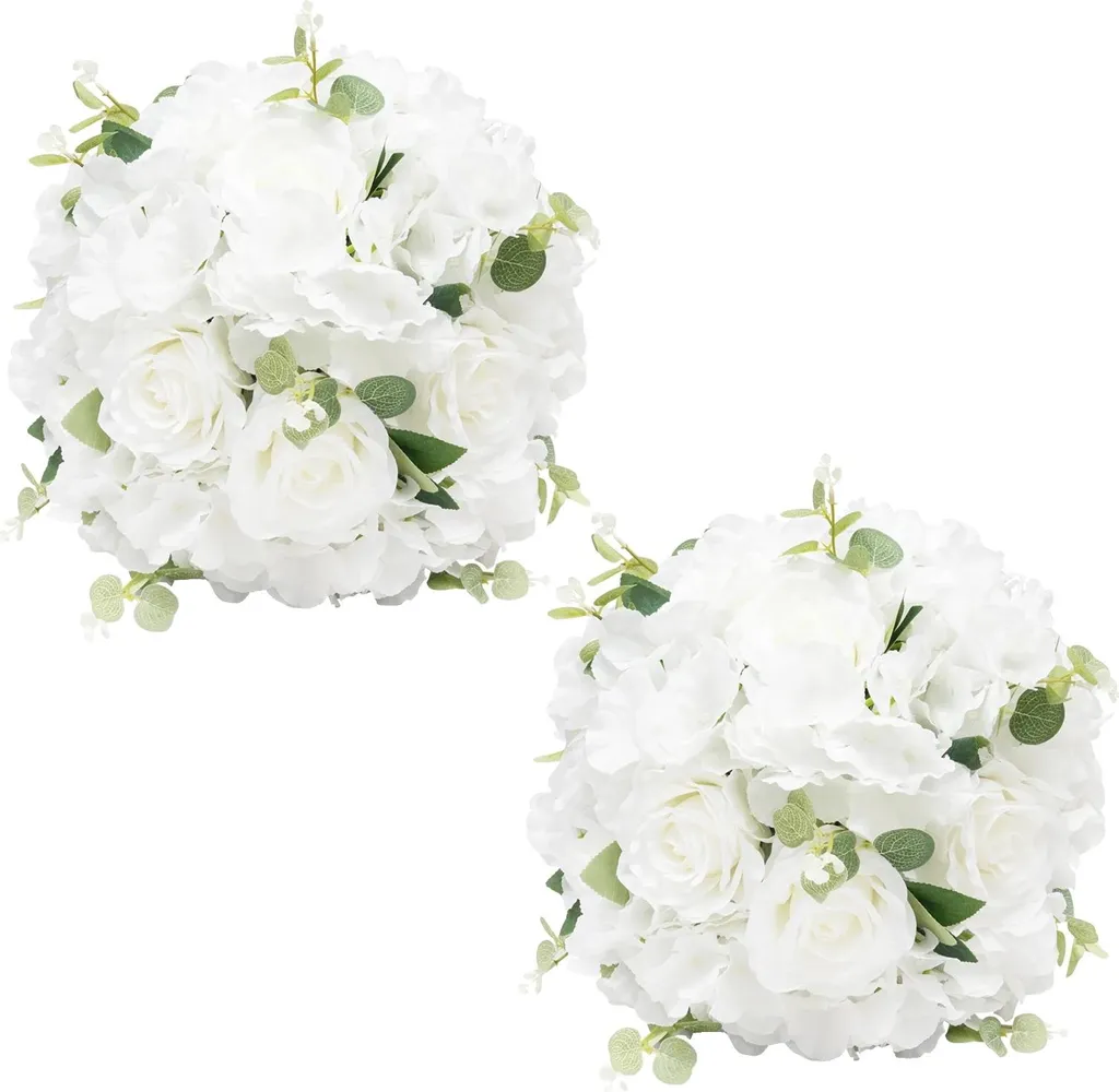 Sfera Floreale 34cm Luxury Set 6pz Rose Ortensie Bianco e Rosa