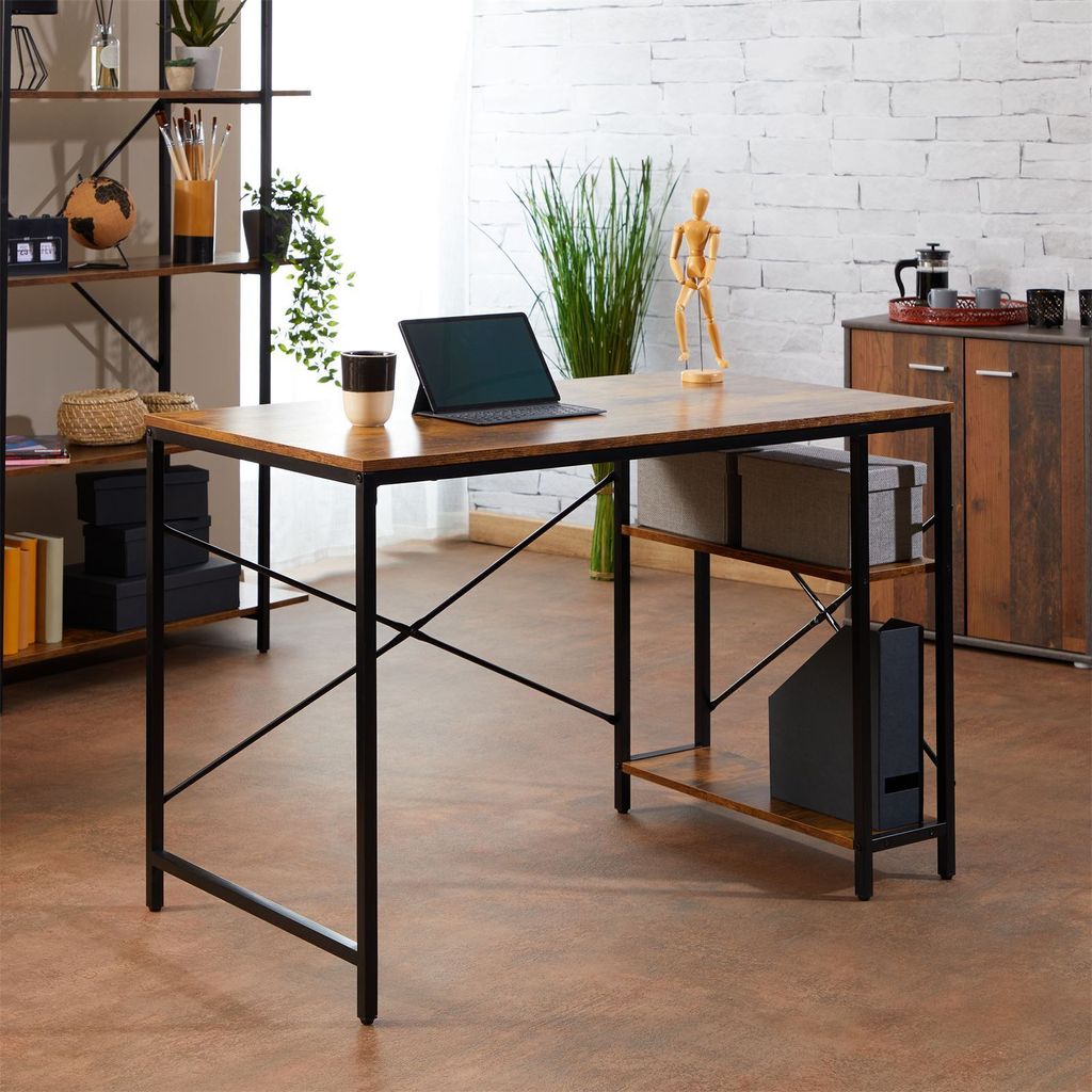 Schreibtisch TAVIRA im Industrial Stil aus Metall in Produktbild 3