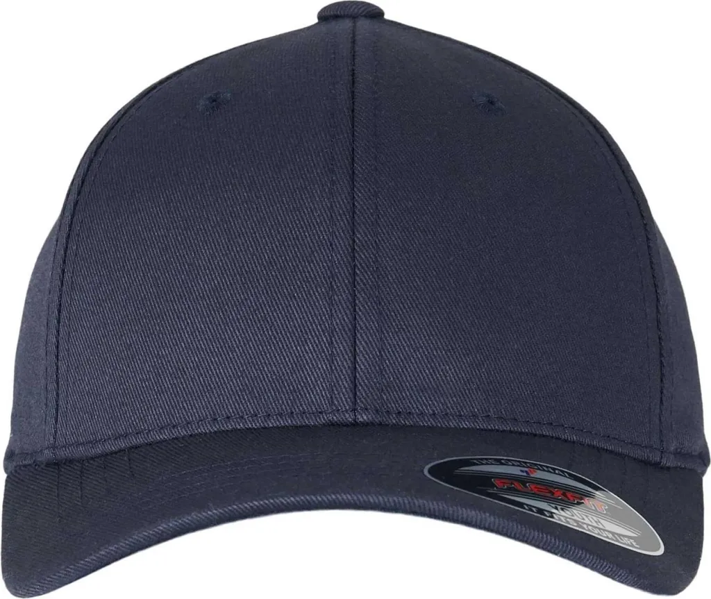 Flexfit - Cappellino da baseball per uomo/donna unisex, lana pettinata BC7201 (S-M) (blu navy scuro)