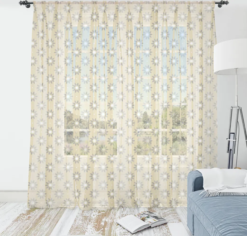 Arazzo Artistico 240x274 cm ABAKUHAUS Foglie Astratte Neutre Raso