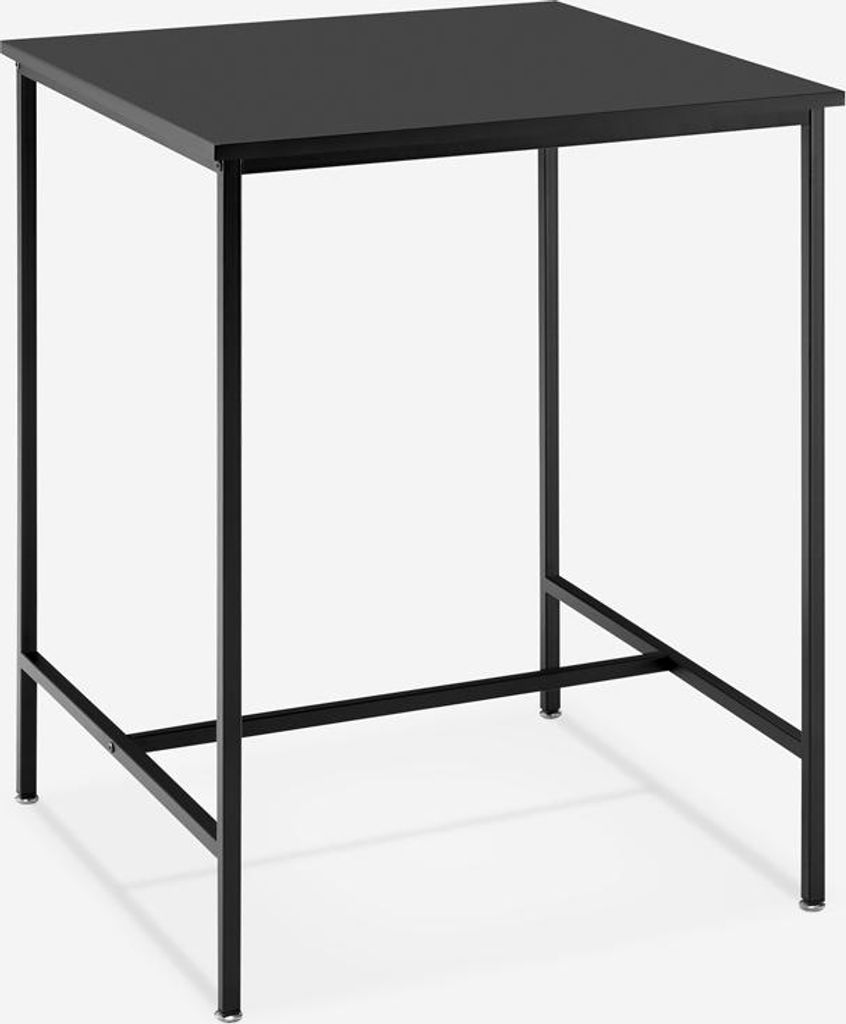 Tisch 70x70cm hoch für Bar Küche Bistrot aus Metall in schwarz und weiß Zakis - Schwarz