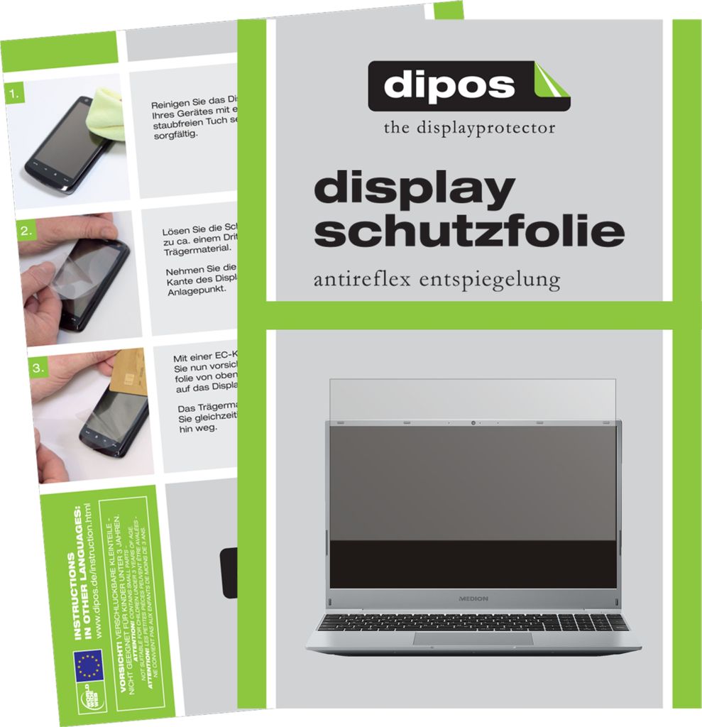 1x Schutzfolie für Medion Akoya E15408 matt Displayschutzfolie Folie Display Schutz dipos