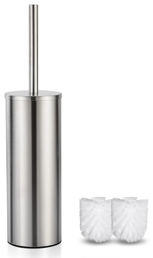 Brosse de toilettes argent mat pour sanitaires propres et déco salle de bain