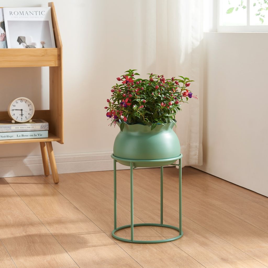 Pflanzenständer ‘Assen’ mit Blumentopf Metall 38 x 23,5 cm Produktbild 