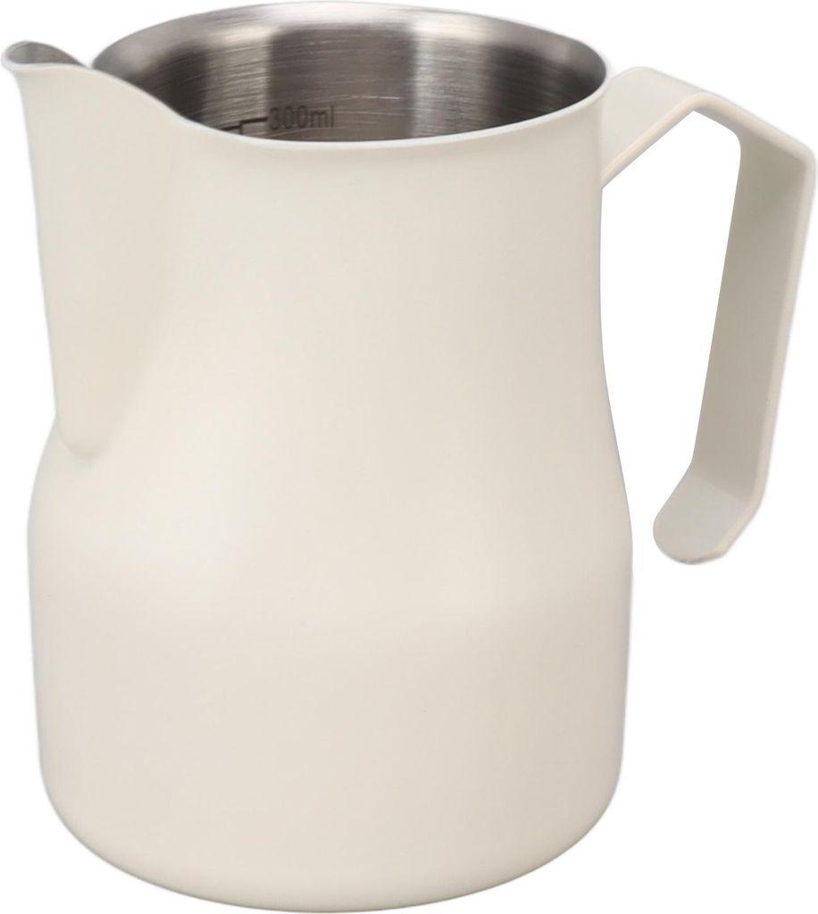 Milchkrug Tasse 304 Edelstahl Auslauf Mund Skala Kaffee Latte Krug Tasse für Arbeit Büro matt weiß 350ml