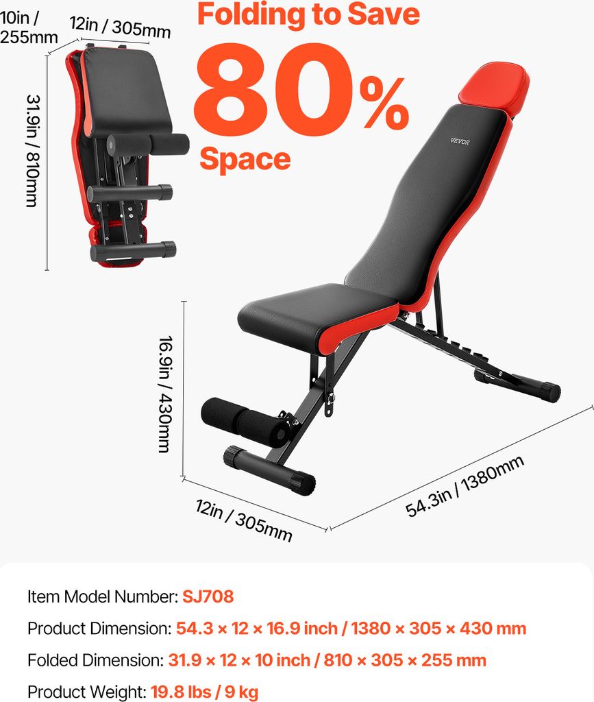 Wiltec Panca per pesi pieghevole per max 230kg Panca fitness 2in1 inclinata e piana Porta bilanciere