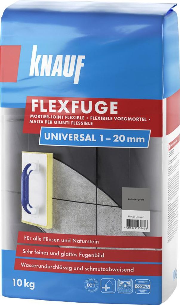 Knauf Fugenmörtel Flexfuge Universal 1 - 20 mm zementgrau Produktbild 