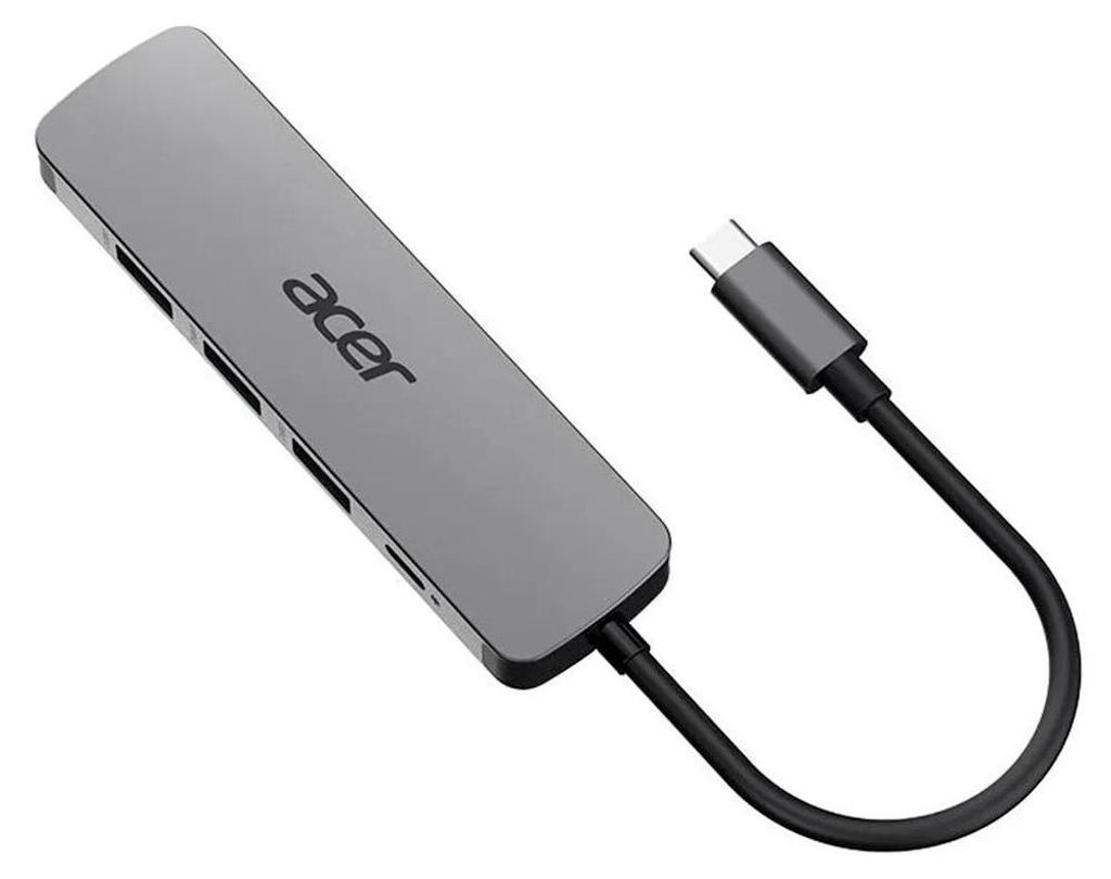 Acer 5in1 Type C Dongle, Kabelgebunden, USB 3.2 Gen 1 (3.1 Gen 1) Type-C, 100 W, Silber, 3840 x 2160 Pixel, 60 Hz