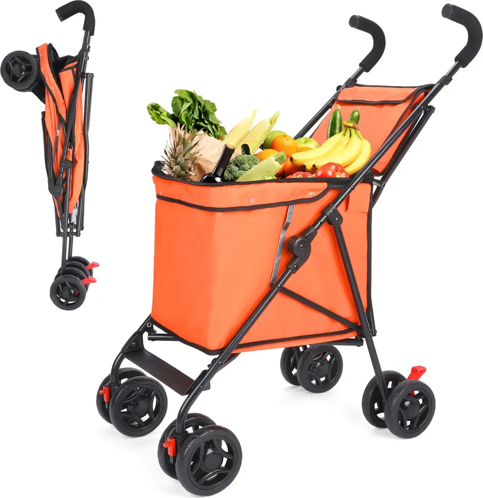 Chariot de marché pliable léger pour soulager le dos capacité 55L
