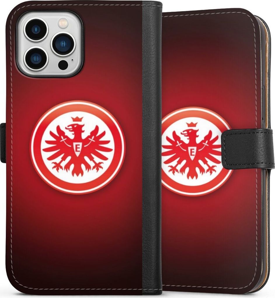DeinDesign Klapphülle für Apple iPhone 13 Pro Max Handytasche Lederhülle Tasche Eintracht Frankfurt Offizielles Lizenzprodukt Wappen
