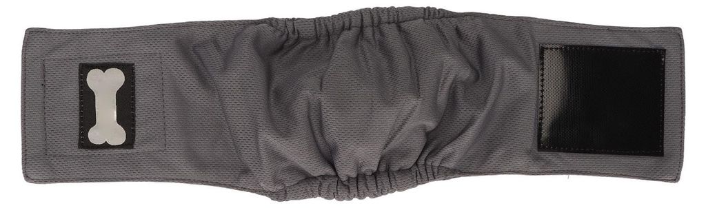 Bauchwickel für männliche Hunde, auslaufsicher, starke Wasseraufnahme, atmungsaktiv, bequem, Band, Grau, S