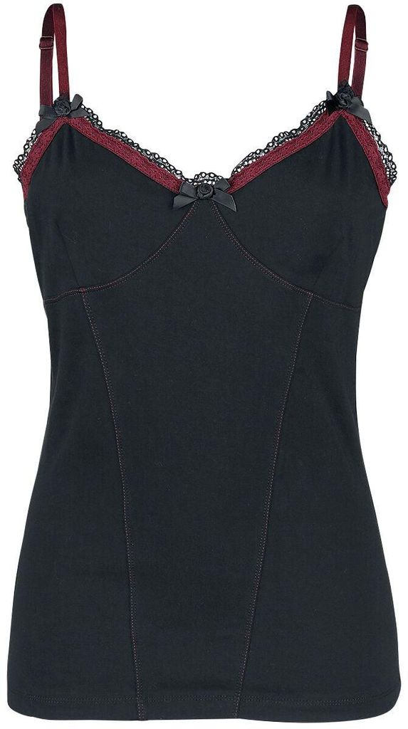 Gothicana by EMP Damen schwarzes Top mit Spitze S Produktbild 