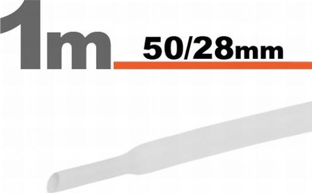 2 x 1 Meter Schrumpfschlauch Weiß 50/28 mm – 2 Stück à 1 Meter – Extra großer Schrumpfschlauch zur Isolierung und zum Schutz – Geeignet f...