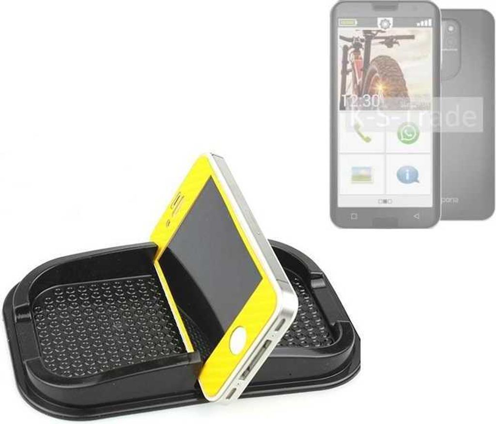 K-S-Trade Auto Anti Rutsch Matte Smartphone-Halter kompatibel mit Emporia smart.5 Haft Pad Armaturenbrett Handy-Halterung Silikon