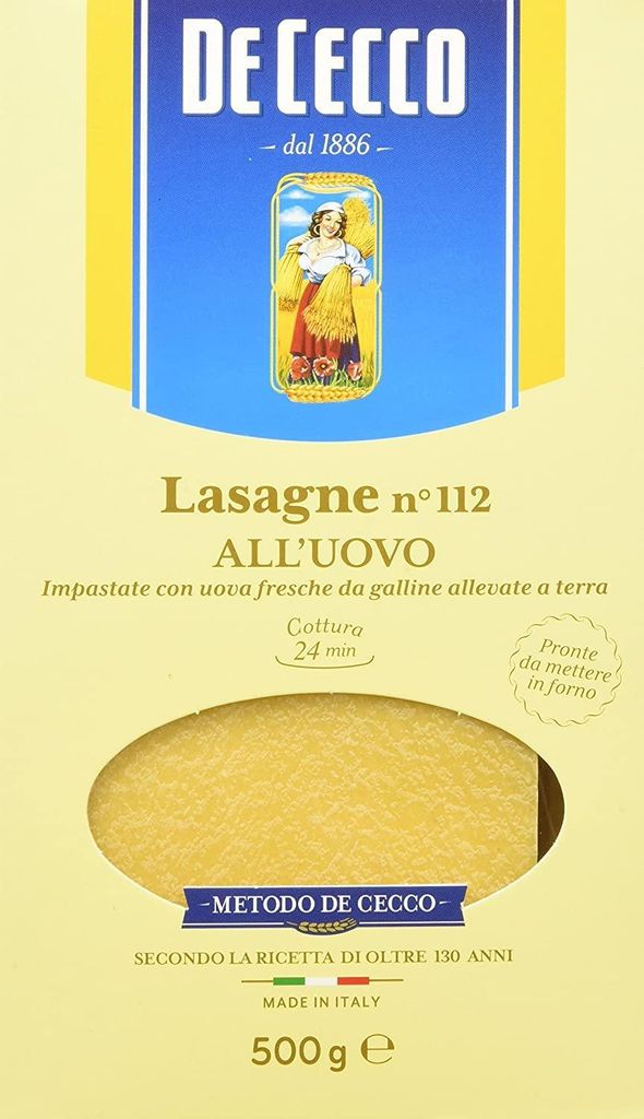 12x Pasta De Cecco 100% Italienisch Lasagne all'uovo n. 112 Produktbild 