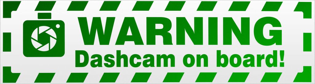 Kiwistar Dashcam on Board Warning gestreift Magnetschild Schild magnetisch - 60cm Grün - reflektierend - Magnetfolie für Auto PKW Kfz
