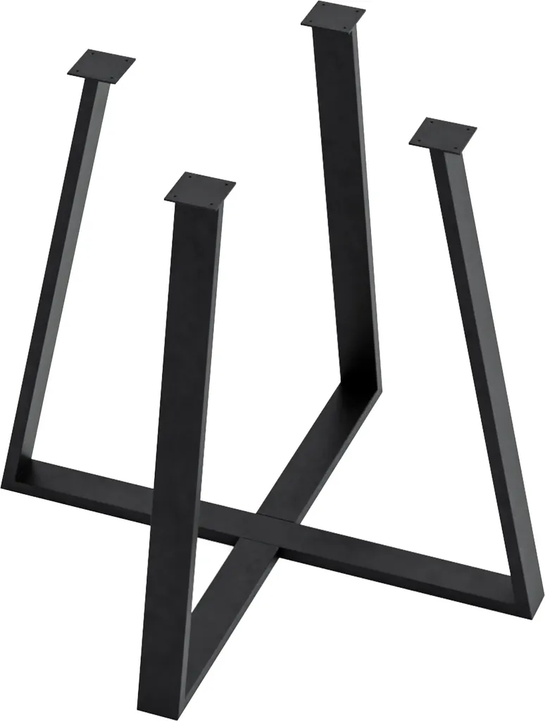 Piètement stable Kemijärvi acier noir 72x80 cm - Fini les tables bancales