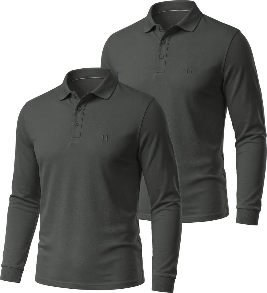 normani 2er Set Herren Langarm Poloshirt