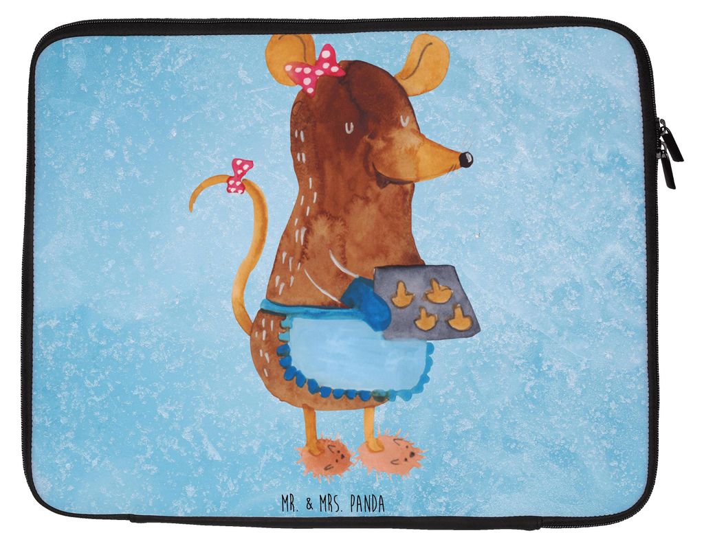 Mr. & Mrs. Panda Laptop Case Maus Kekse 33 x 42 cm - Eisblau - Geschenk, Winter, Computertasche, Laptoptasche, Weihnachten, Plätzchen, Weihnachtsk...
