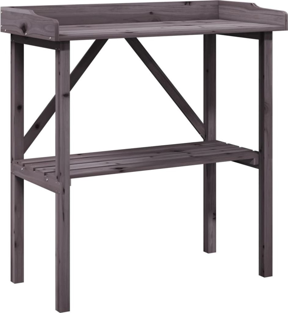 Pflanztisch mit Ablage Grau 78x38x82,5 cm Massivholz Tanne