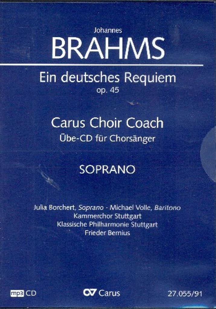 Ein deutsches Requiem op.45 - Chorstimme Sopran Playalong-CD