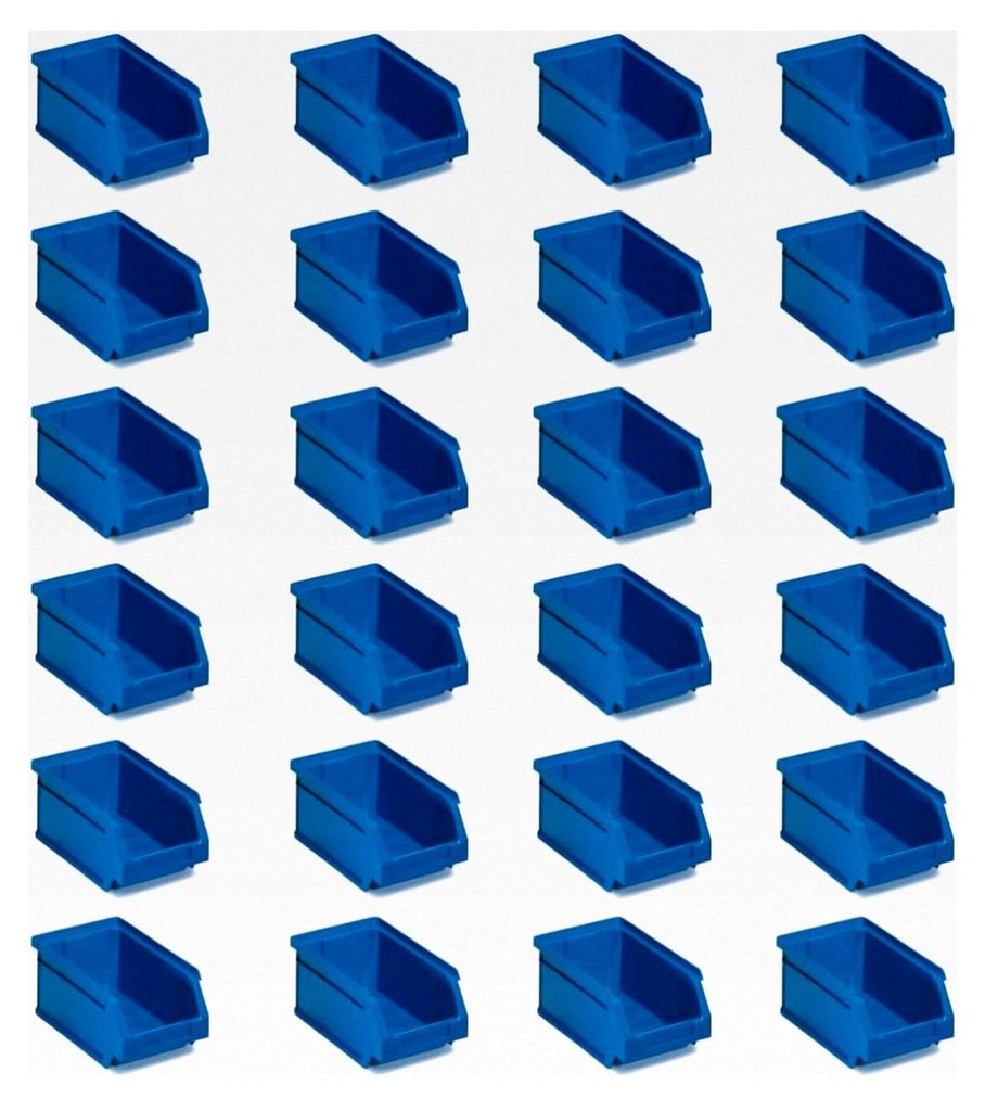 Stapelbare Schubladen, 24 Stück, Organizer für Schrauben, Aufbewahrungsbox, Kunststoff, rechteckig, 17 x 10 x 8 cm (Blau)